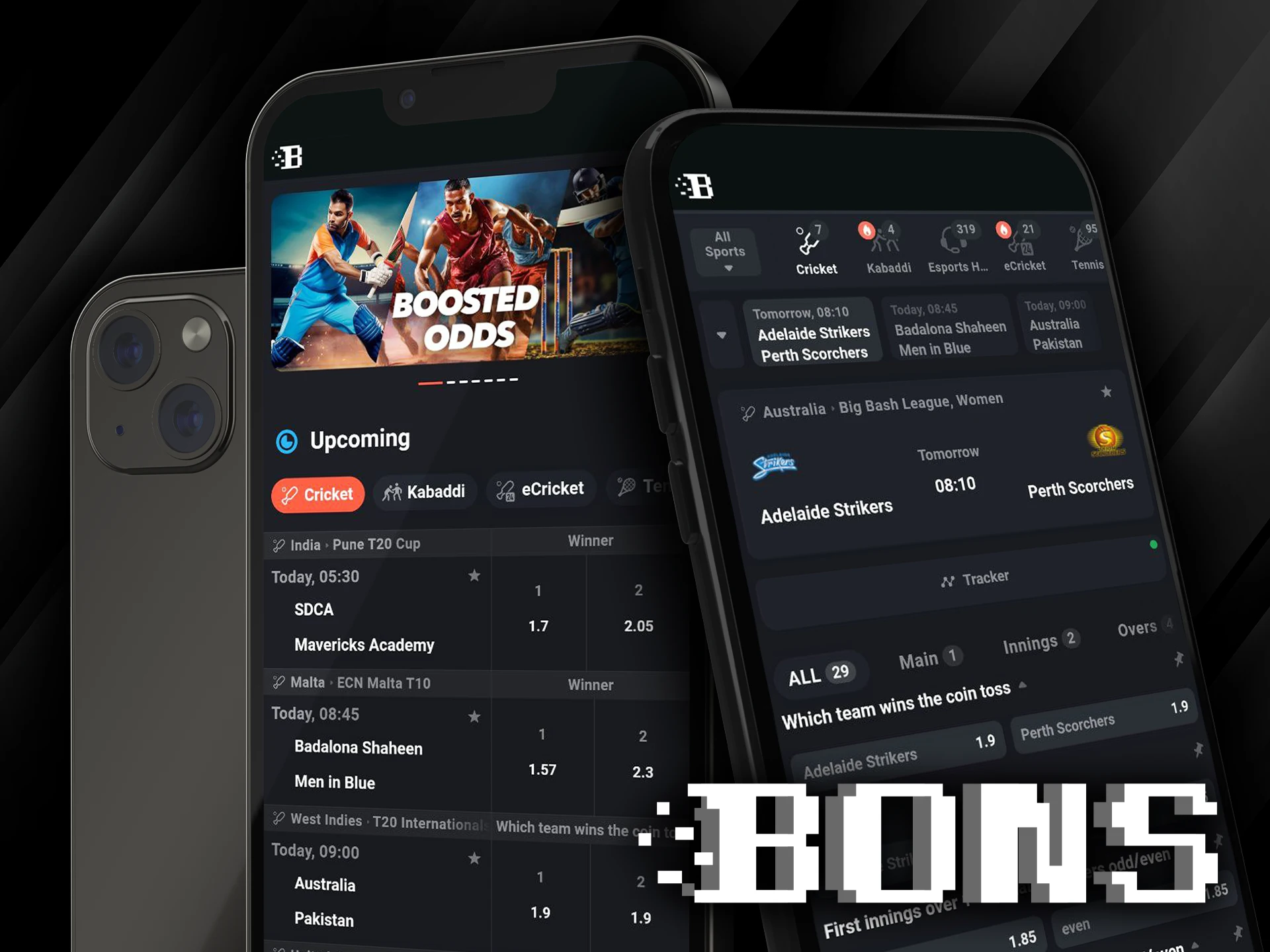 Here are the sports available for betting in the Bons mobile app.