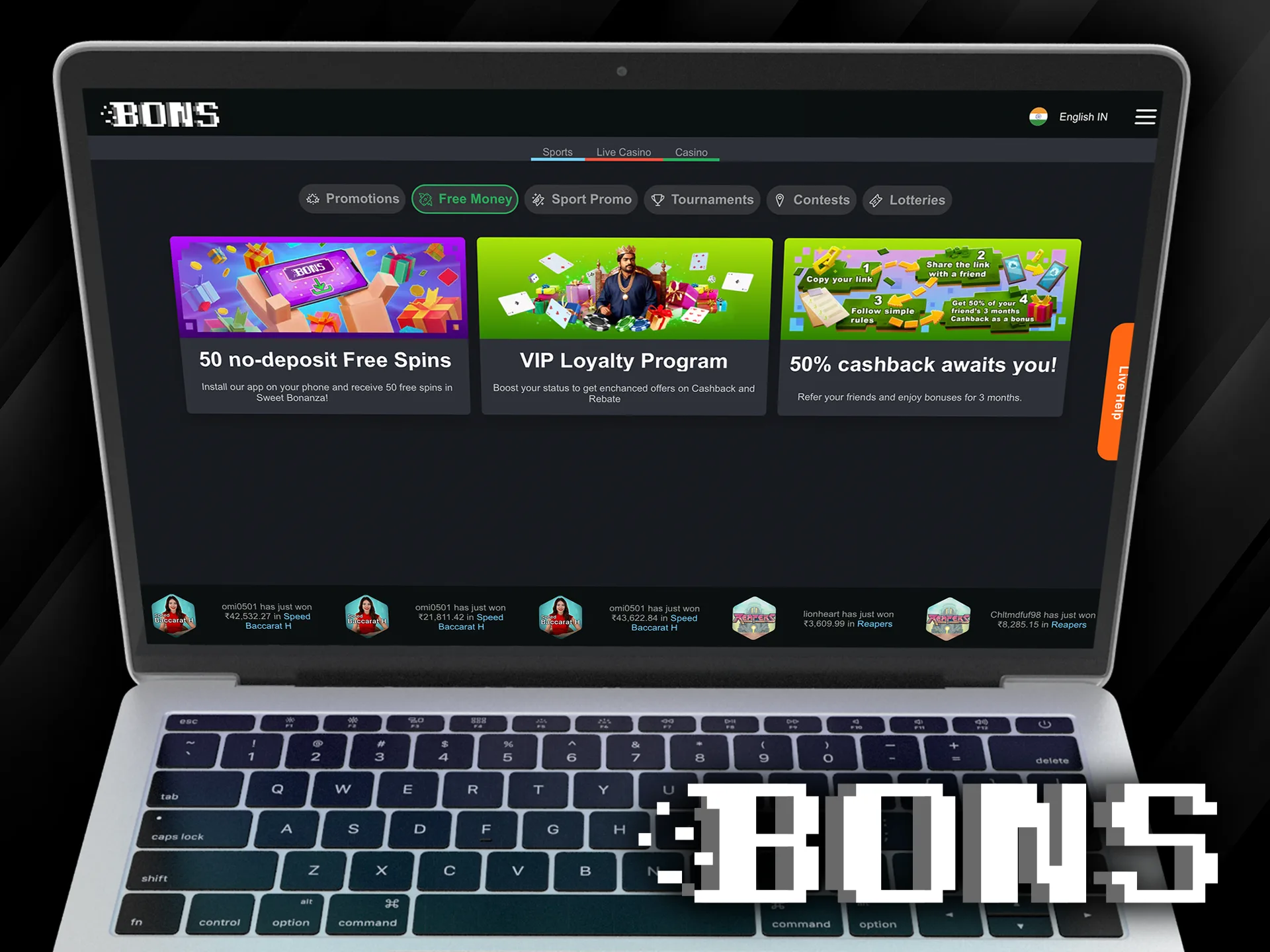 Using the Bons promo code, you can claim a welcome bonus.