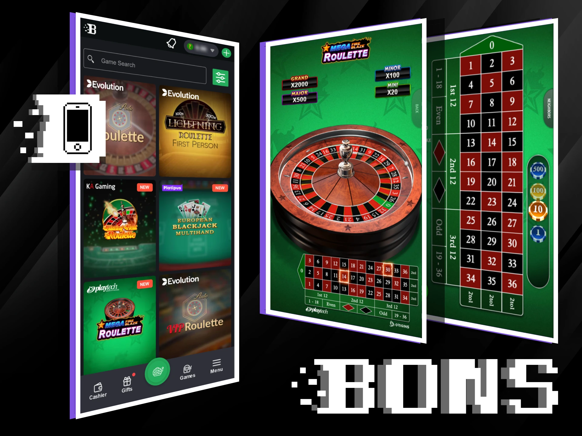 Play your favorite table games anytime with the Bons mobile app.