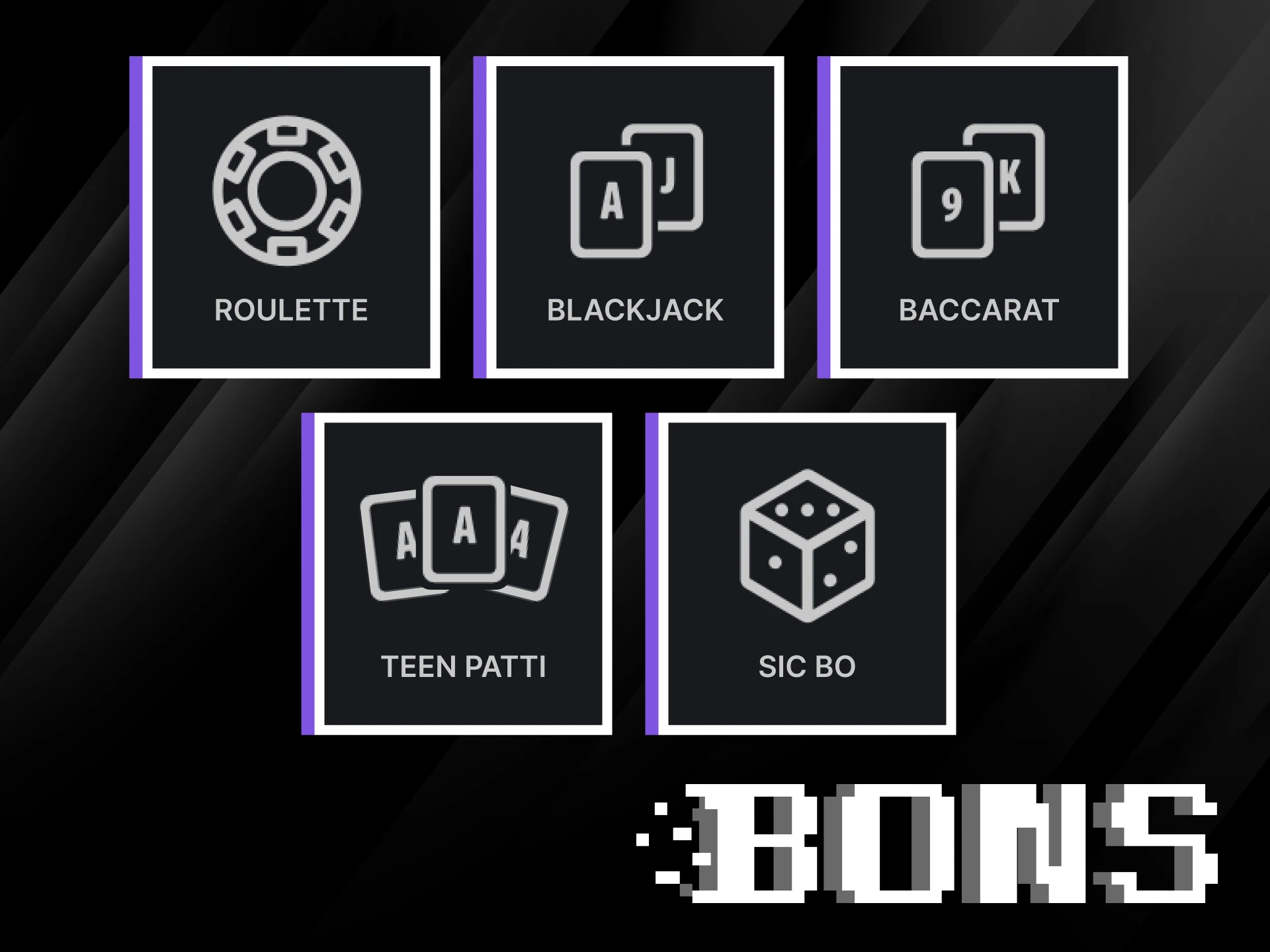 Discover the variety of table games at Bons.