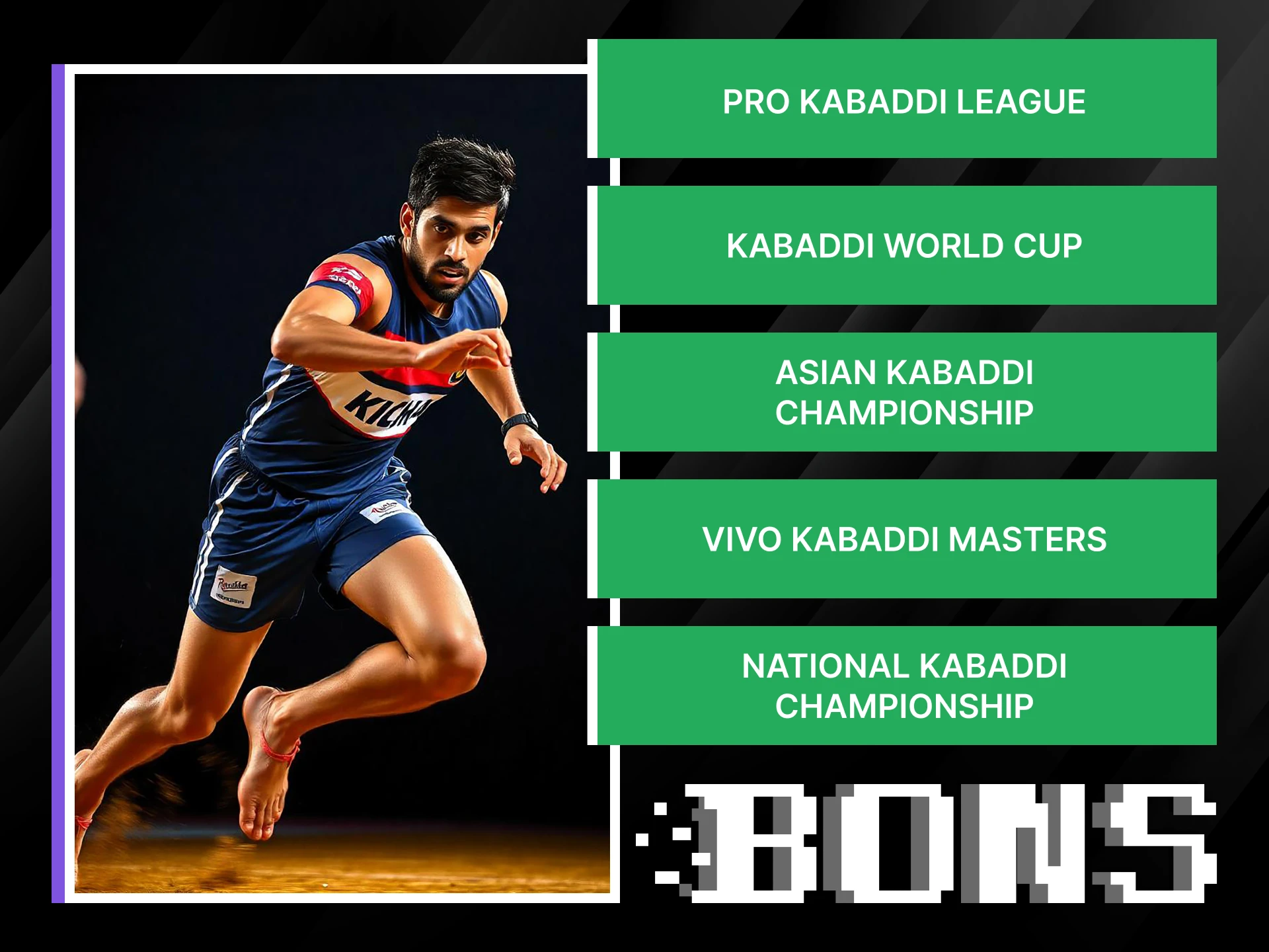 Find your favorite kabaddi tournaments at Bons.