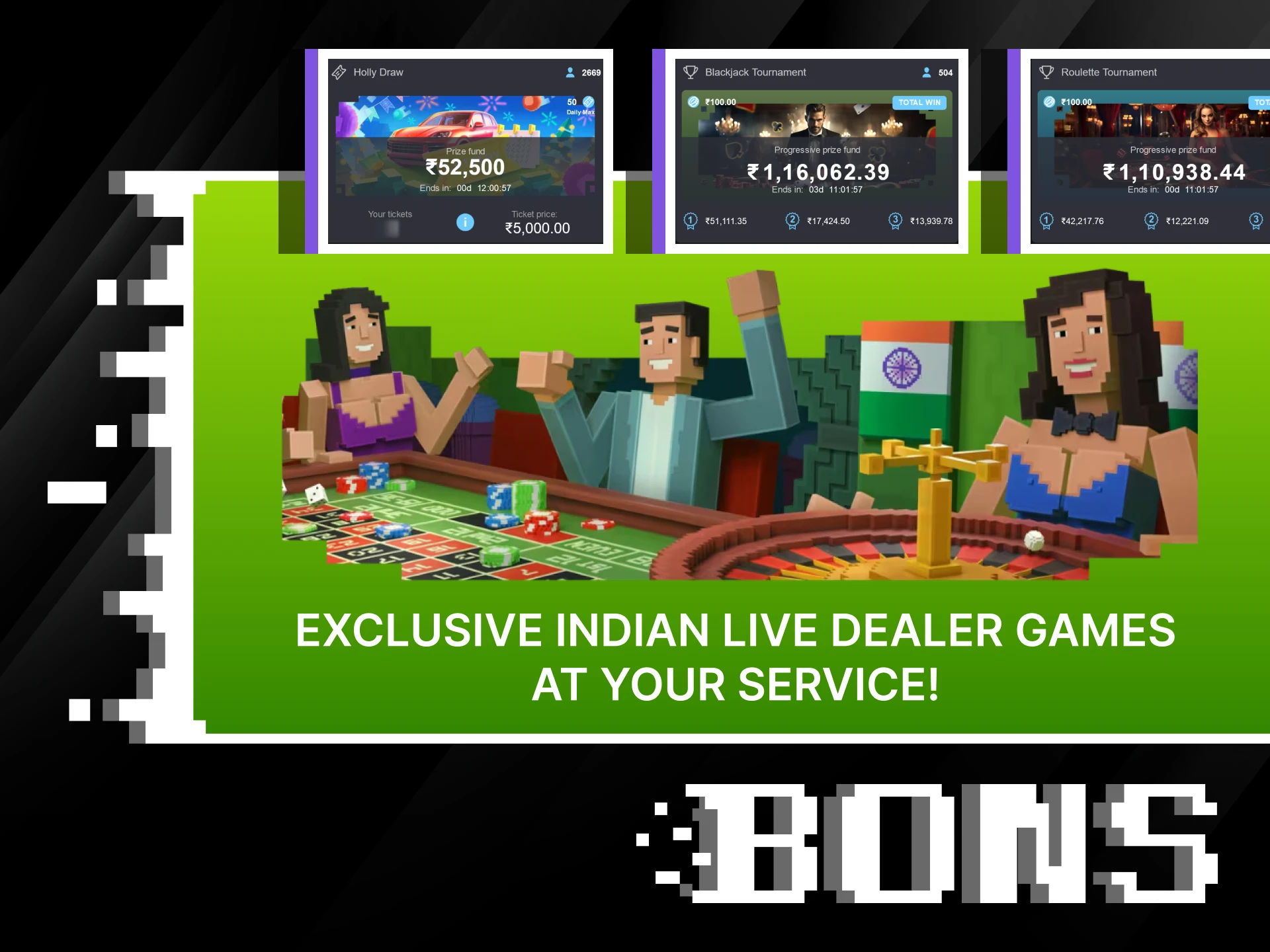 Discover an engaging gambling experience at the Bons live casino section.