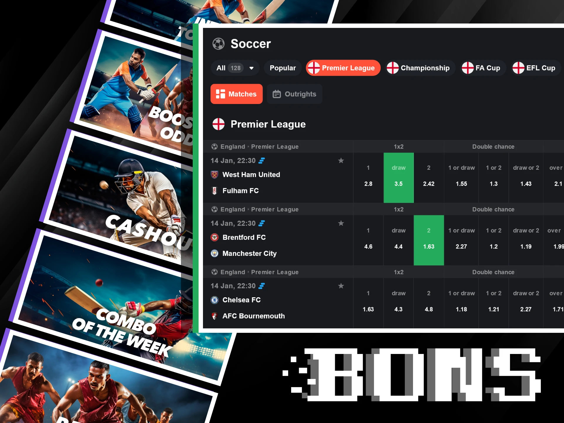 Experience the thrill of soccer betting via Bons.