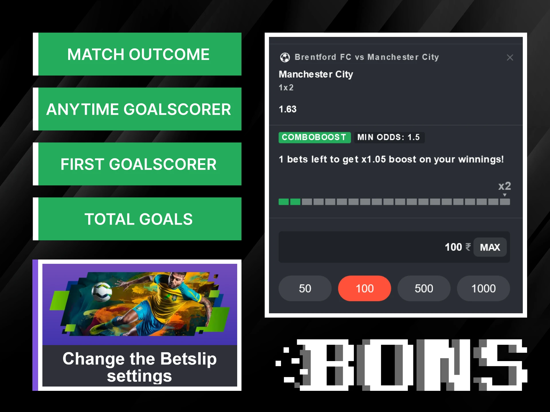 Check out soccer betting options available in India at Bons.