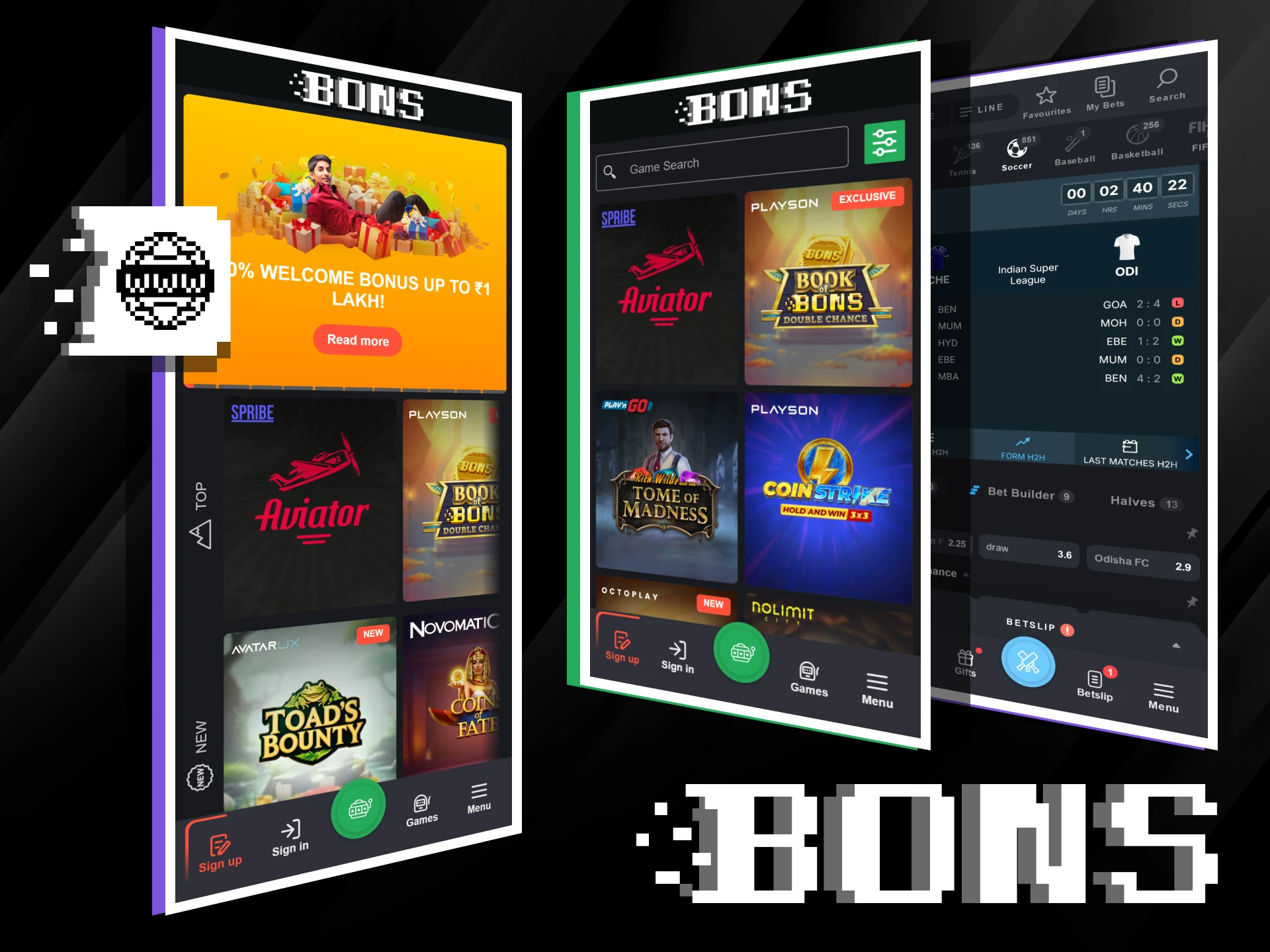 Use all the features of the Bons platform in the mobile website version.